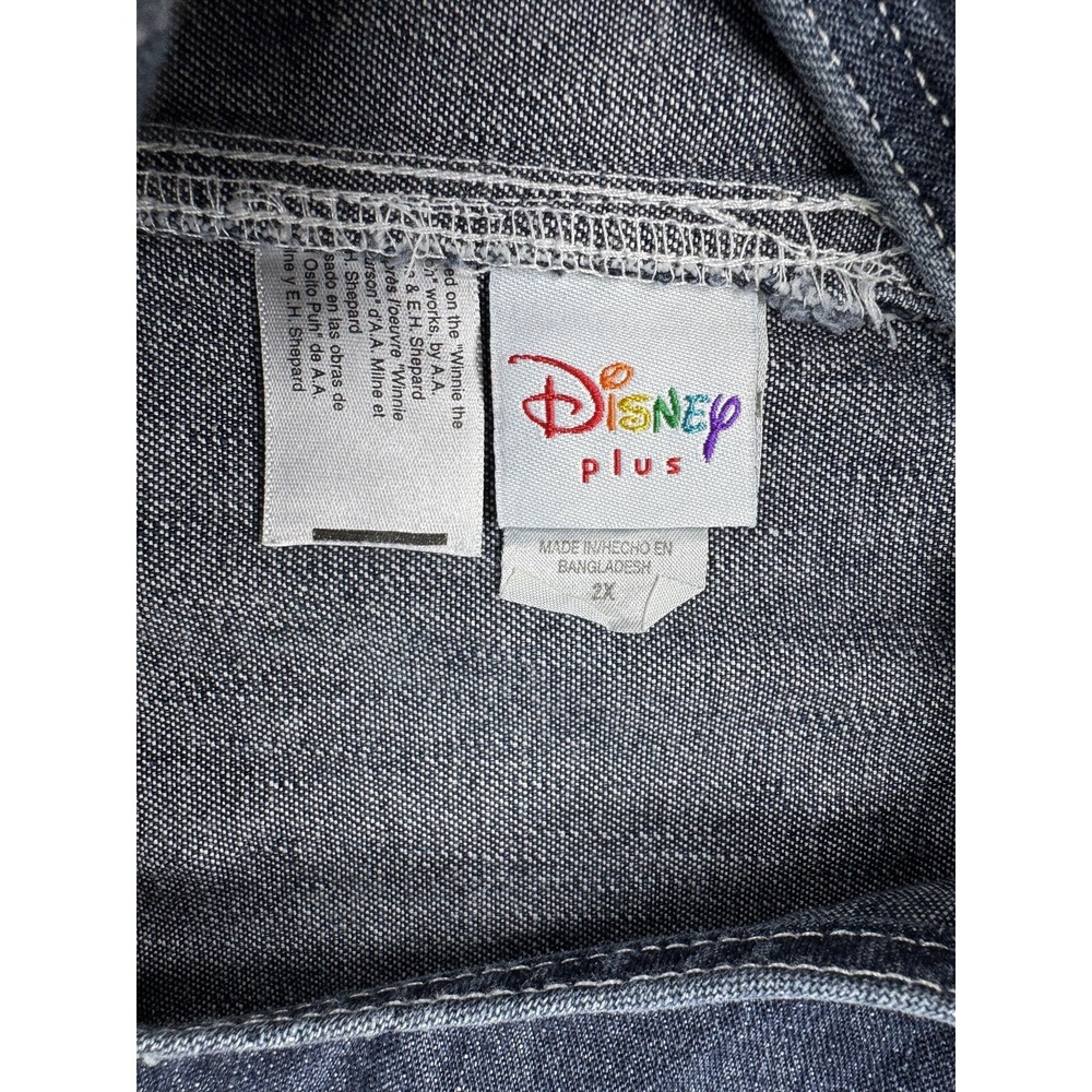 Vintage Disney Winnie the Pooh Overalls Womens 2X Denim 90s Embroidered Patches - Picture 3 of 13
